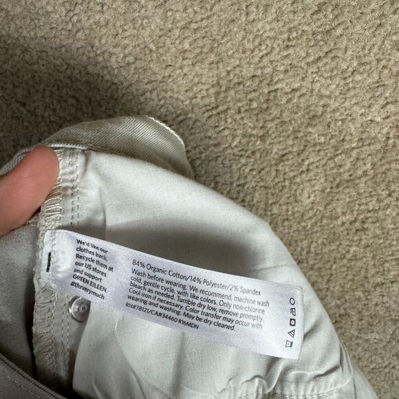 Eileen Fisher Jeans Womens Size 10 Light Gray Slim Straight Fit Organic Cotton - Picture 10 of 11